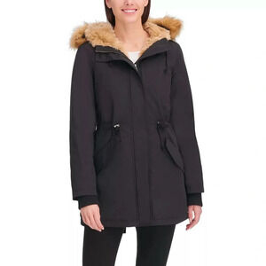 NWT Women's Levi's Arctic Cloth Fishtail Parka Jacket Size M Black